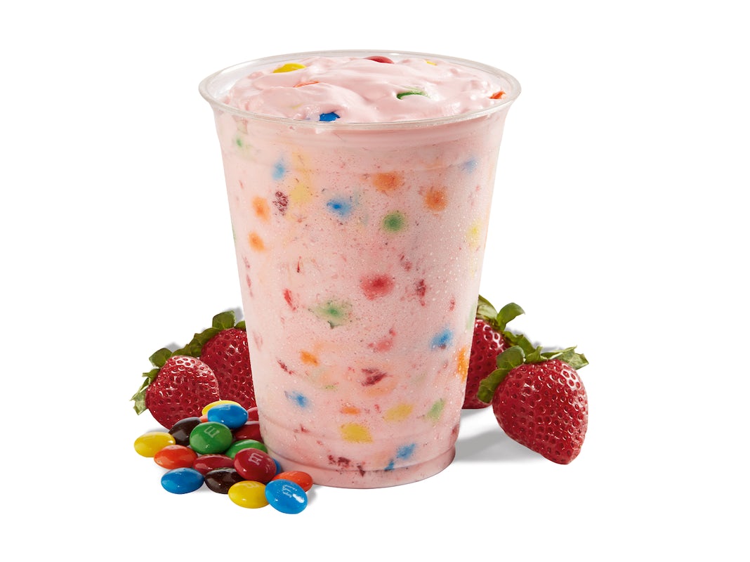 Order NEW Strawberry Piñata Shake Made With M&M’S® Candies food online from Del Taco store, San Pedro on bringmethat.com