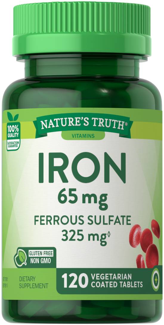 Order Nature's Truth Iron Tablets 65 mg Ferrous Sulfate 325 mg (120 ct) food online from Rite Aid store, Palm Desert on bringmethat.com
