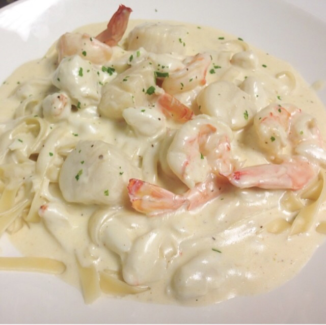 Order Seafood Fettuccine food online from Olive Tree store, Aberdeen on bringmethat.com
