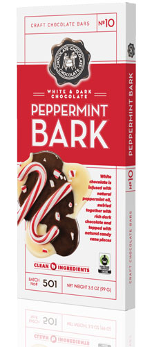 Order 10. White and Dark Peppermint Bark Bar (3.5 oz.) food online from Chocolate Chocolate Chocolate store, Kirkwood on bringmethat.com