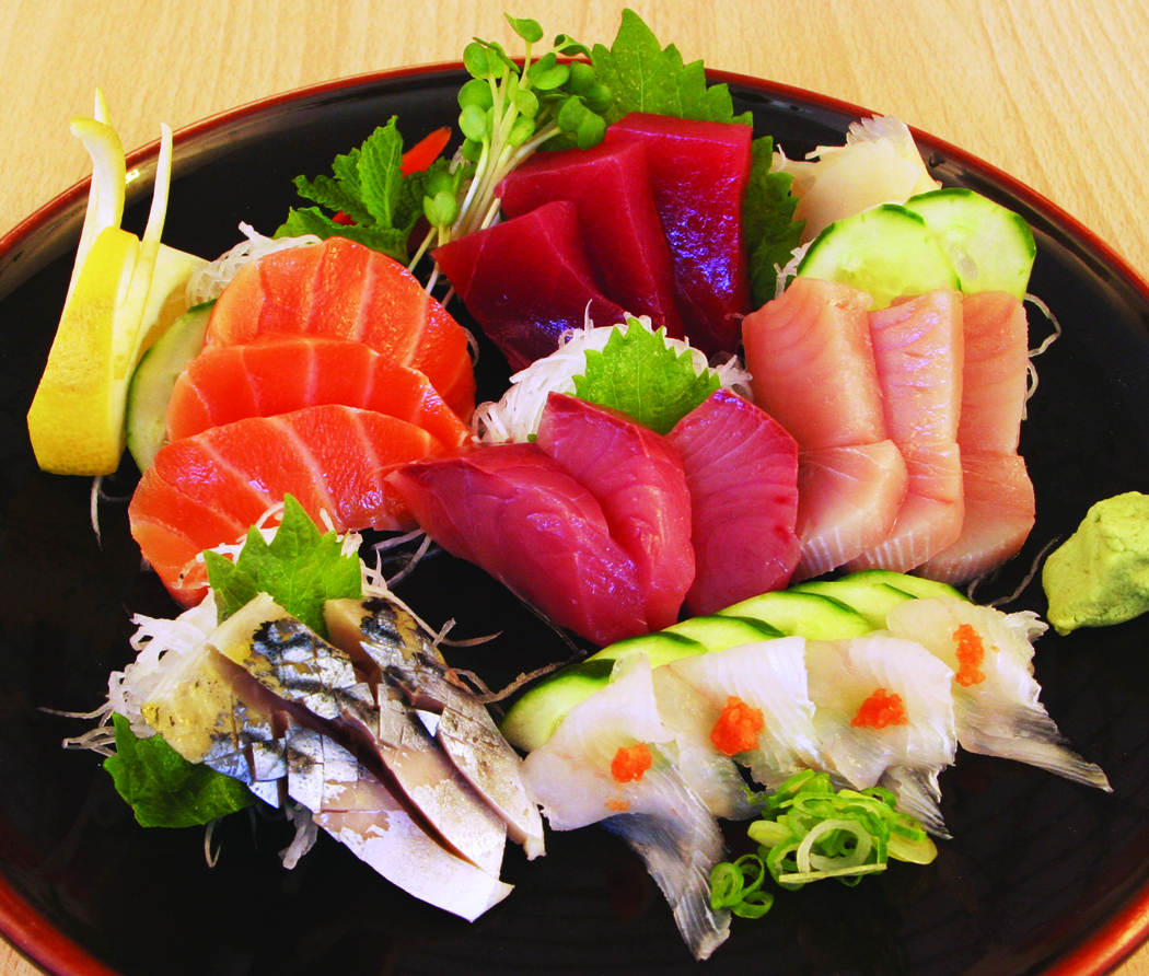 Order Deluxe Sashimi Set, Miso Soup & Rice food online from Sushi Dragon store, Sun Valley on bringmethat.com