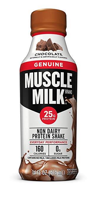 Order Muscle Milk Genuine Chocolate Non Dairy Protein Shake food online from Deerings Market store, Traverse City on bringmethat.com