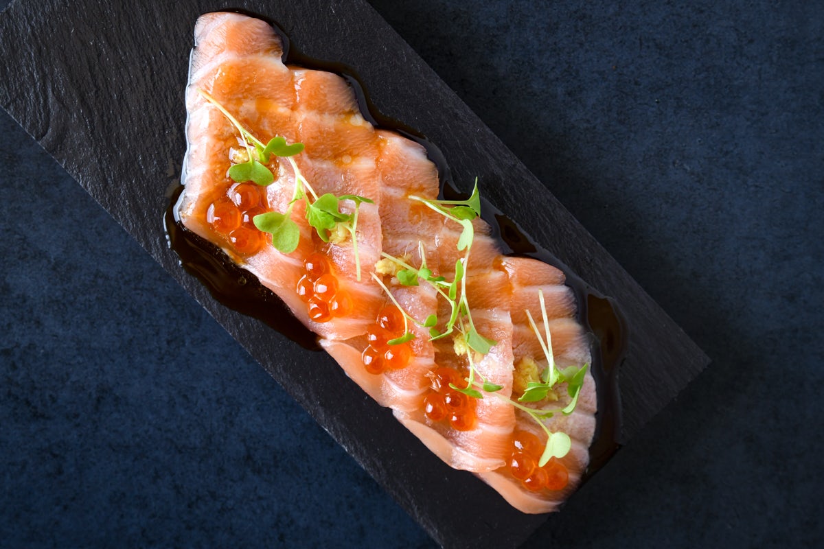 Order *TRUFFLE SALMON food online from Blue Sushi Sake Grill store, Fort Worth on bringmethat.com