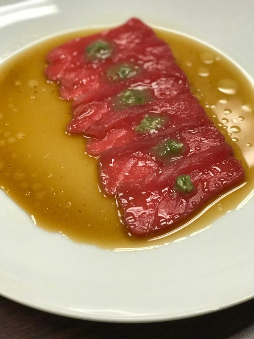 Order Tuna Wasa Carpacio food online from Asakuma Sushi Delivery store, Los Angeles on bringmethat.com