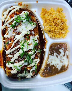 Order #3. Wet Burrito food online from La Halal Taco store, Los Angeles on bringmethat.com