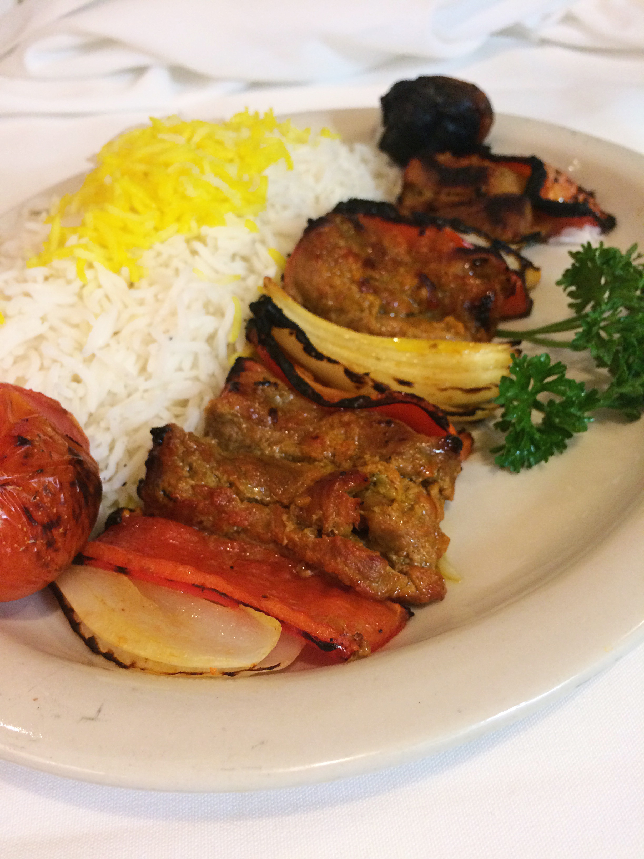 Order Beef Shish Kabob food online from Shiraz Restaurant store, Glendale on bringmethat.com