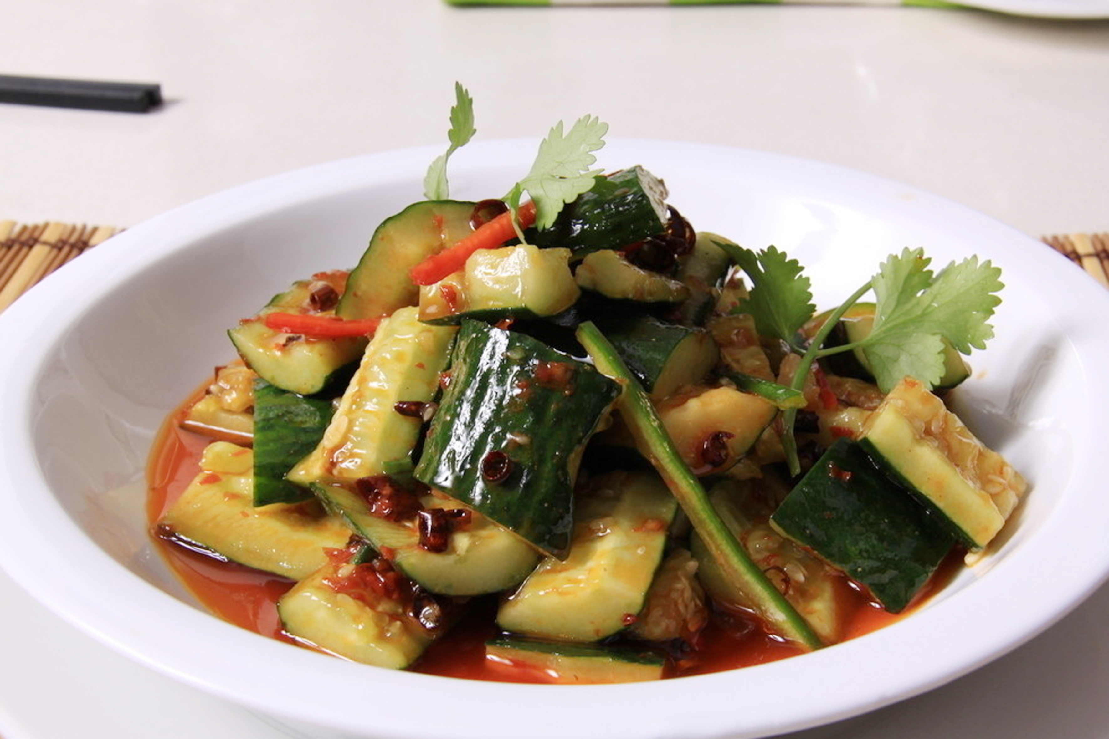 Order A2. Cucumber With Mashed Garlic food online from Prosperity Szechuan Cuisine store, Stockton on bringmethat.com