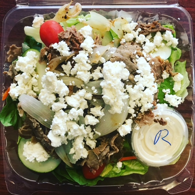 Order Greek Cheese Steak Salad food online from The Modern Cafe store, Pittsburgh on bringmethat.com