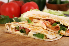 Order Meat, Cheese & Vegetable Quesadilla food online from The Shoppe store, Dallas on bringmethat.com