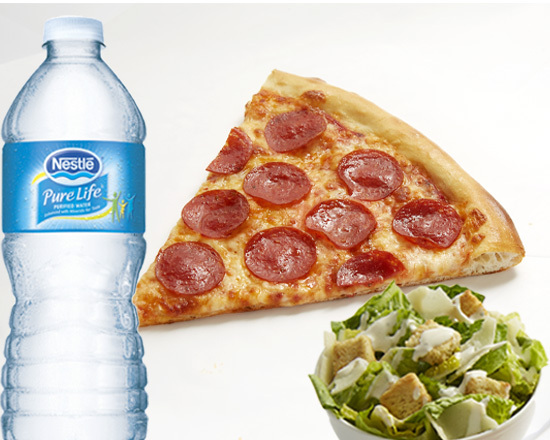 Order 1 Slice of Pepperoni, a Choice of Side Salad and a Bottled Beverage food online from Villa Italian Kitchen store, Corpus Christi on bringmethat.com