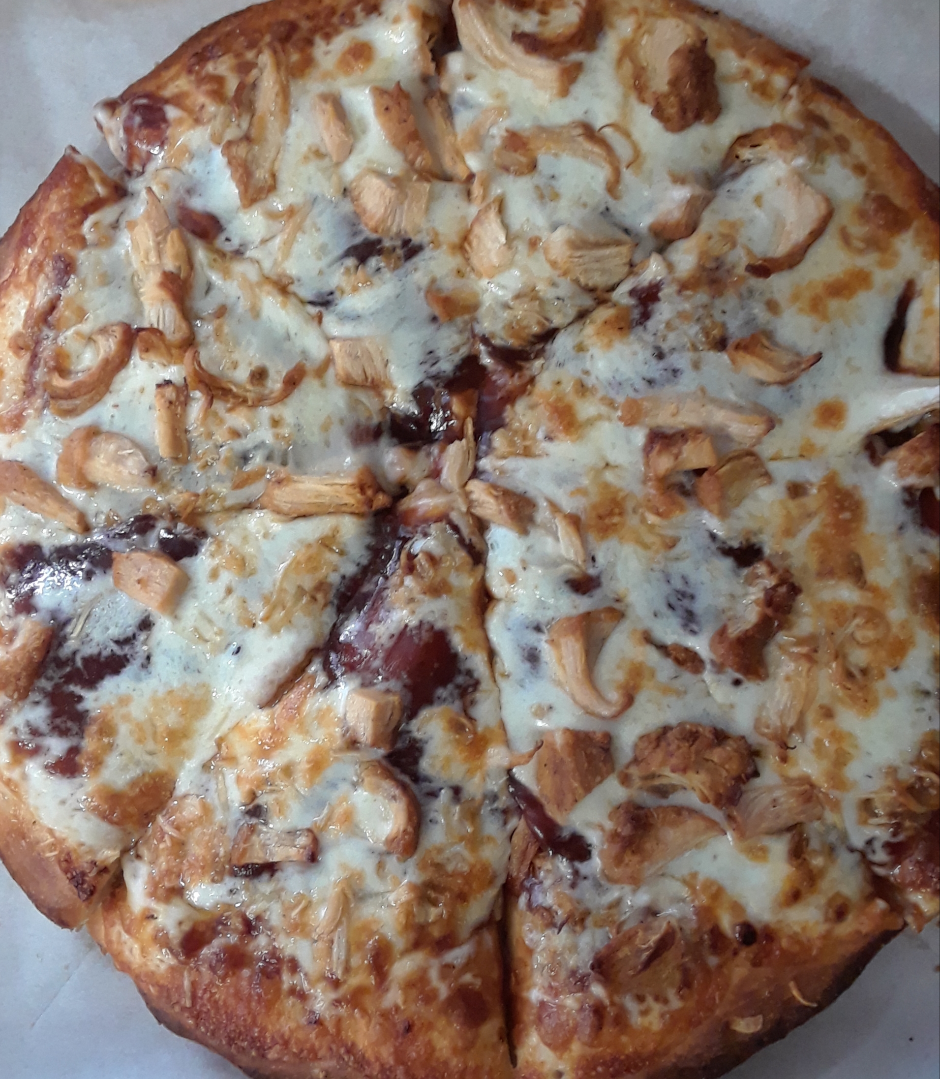 Order BBQ Chicken Pizza food online from Pizza Bella store, Akron on bringmethat.com