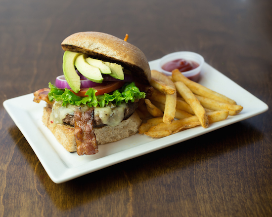 Order Green Chile Avocado Burger food online from Baker St. Pub & Grill store, The Woodlands on bringmethat.com