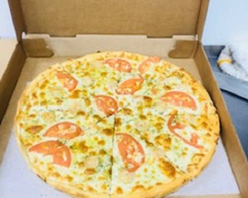 Order Shrimp Pesto Gourmet Pizzas food online from Old Country Pizzeria store, East Weymouth on bringmethat.com