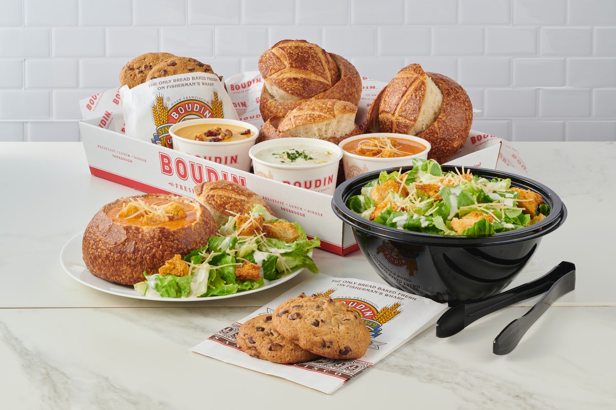 Order Salad and  Bread Bowl Soup Family Meal for 2 food online from Boudin store, San Diego on bringmethat.com