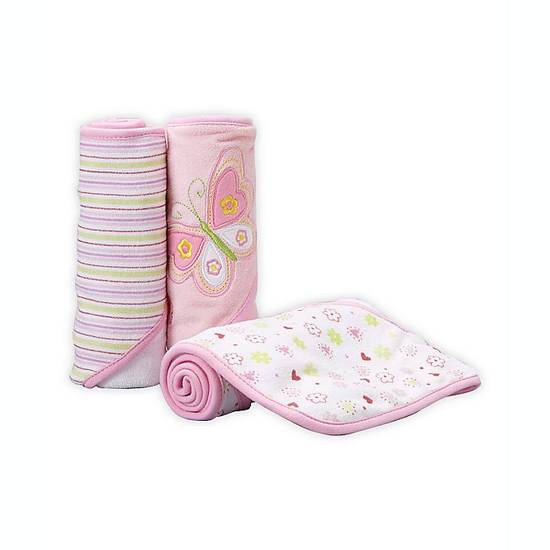 Order Spasilk® 3-Pack Hooded Towels in Butterfly Pink food online from buybuy BABY store, Fresno on bringmethat.com