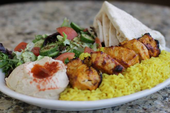 Order Chicken Kabob Combo  food online from Flame And Skewers Mediterranean Restaurant store, Bakersfield on bringmethat.com