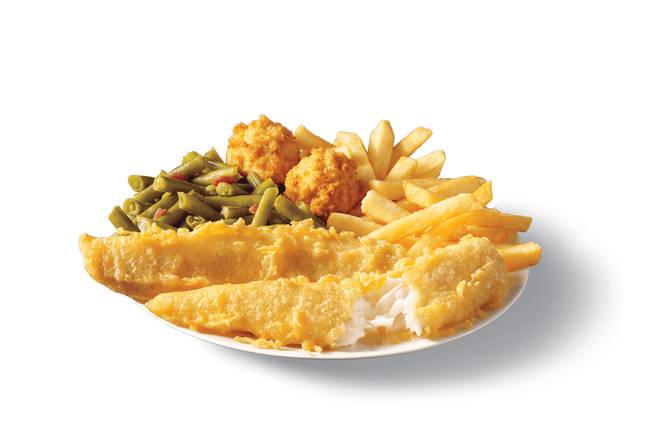 Order 2 Piece Batter Dipped Fish Meal food online from Captain D's Seafood store, Marietta on bringmethat.com