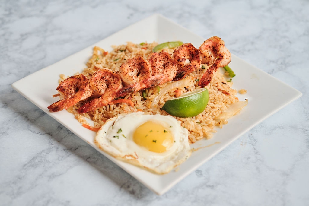 Order Shrimp/Spicy Basil Rice food online from Orchid City Fusion Cafe store, Arlington on bringmethat.com