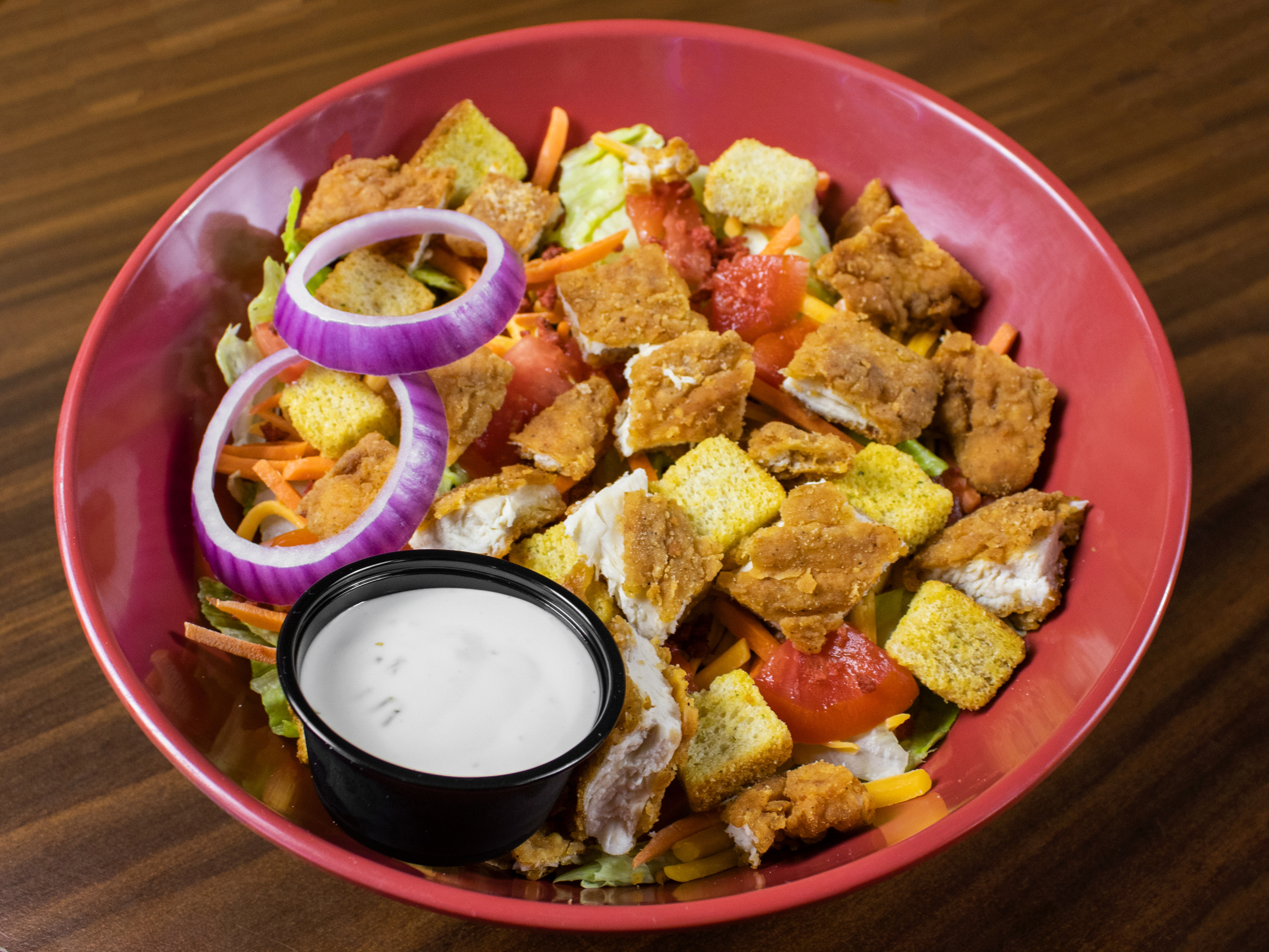 Order Chicken Fried Salad food online from Dawg House Bar & Grill store, Macon on bringmethat.com