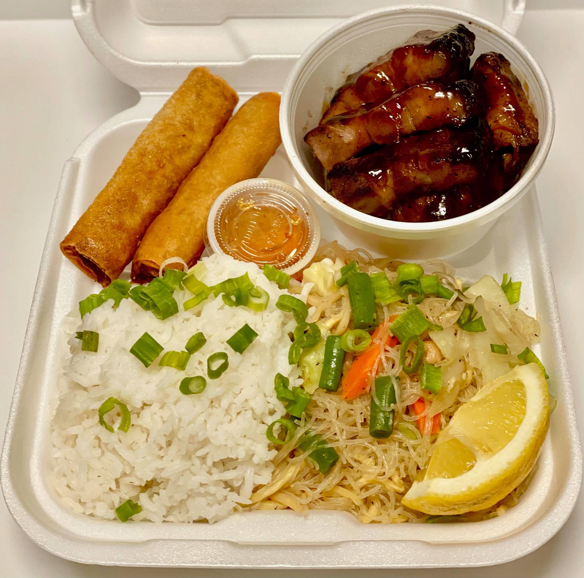 Order Pork BBQ  Plate  food online from Halo-Halo Filipino Food store, El Paso on bringmethat.com