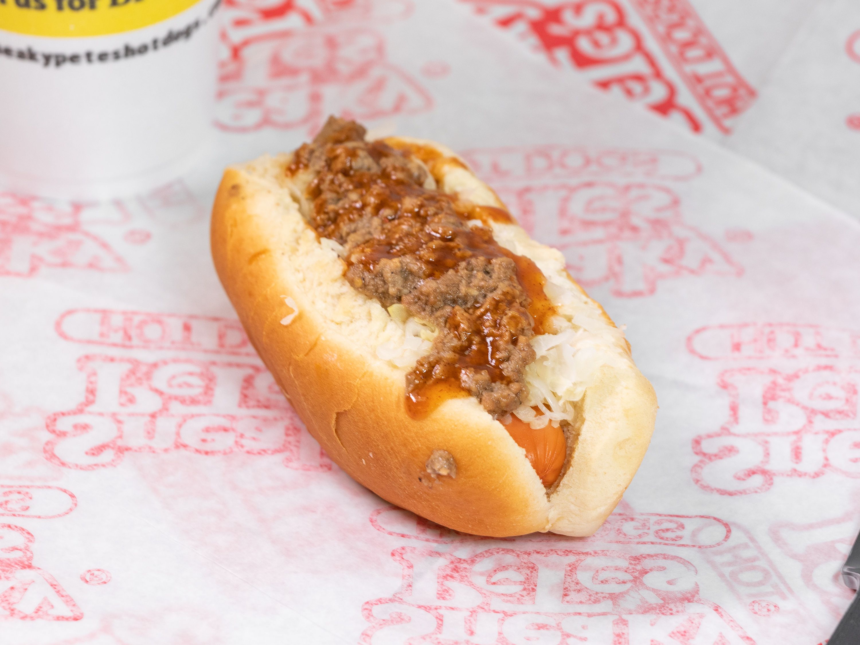 Order 2. The Original Dog with Beef Sauce food online from Sneaky Petes Hot Dogs store, Hoover on bringmethat.com