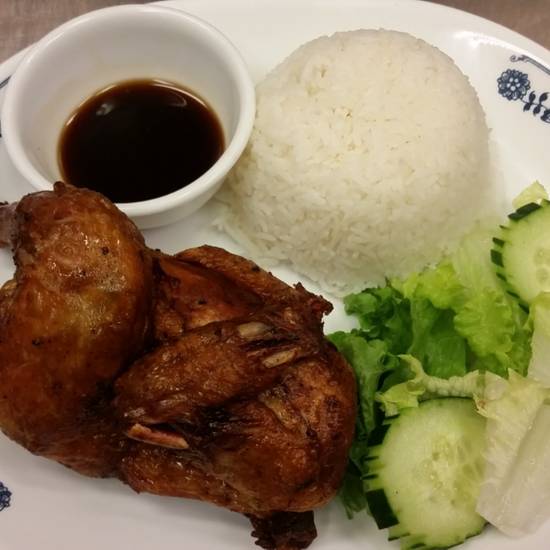 Order Deep Fried Cornish Hen Chicken with  steam Rice food online from Pho Bamboo store, Rowland Heights on bringmethat.com