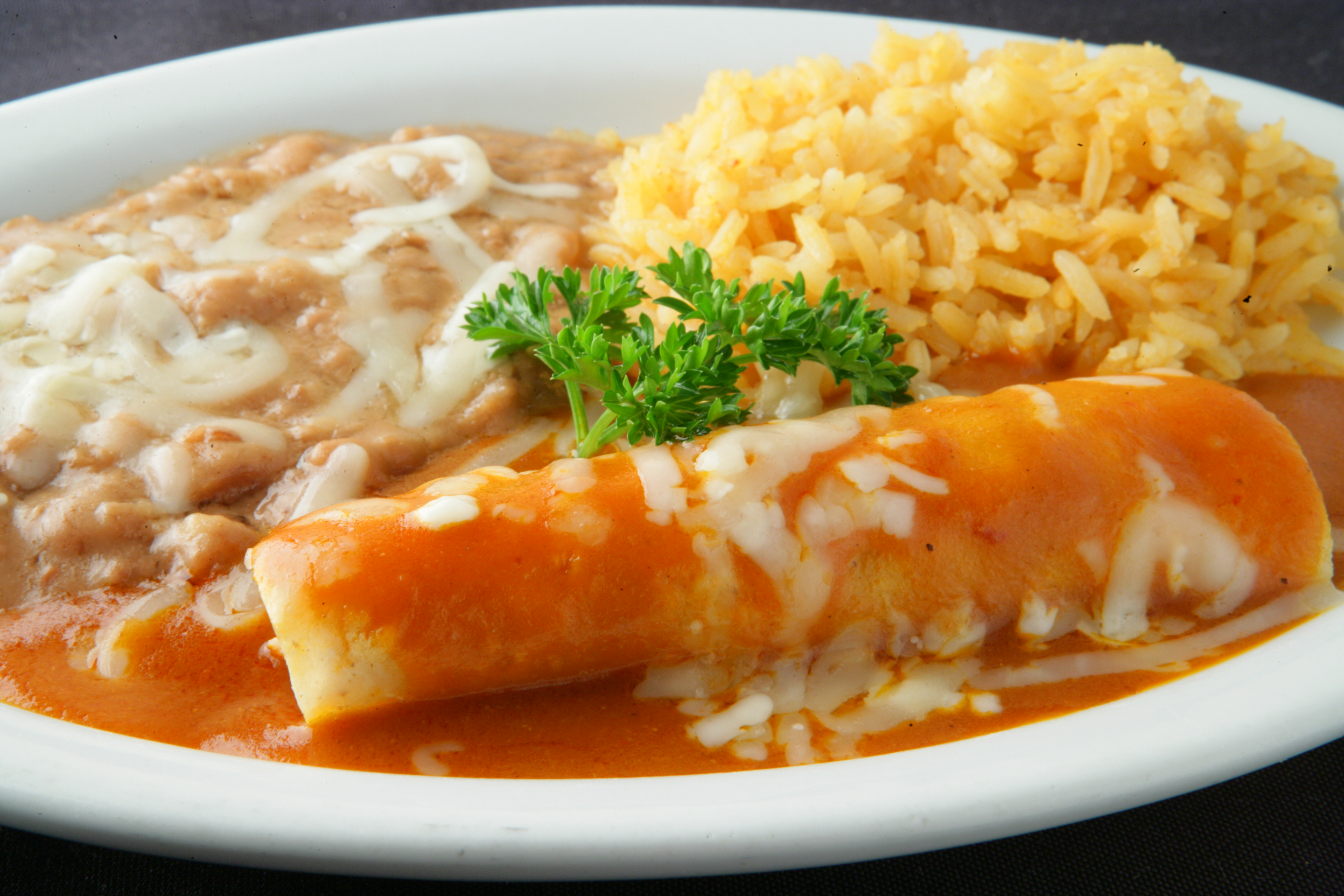 Order #31A. Enchilada Lunch Combo food online from Chapala Mexican Restaurant store, Brentwood on bringmethat.com