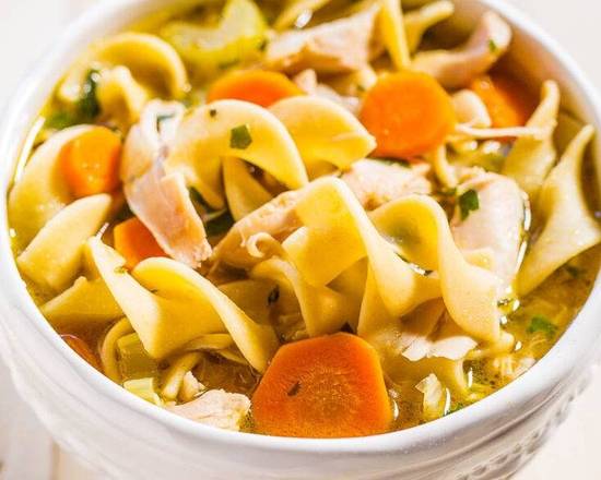 Order CHICKEN NOODLE SOUP (18 OZ) food online from Yum Yum Soup store, Nashville on bringmethat.com
