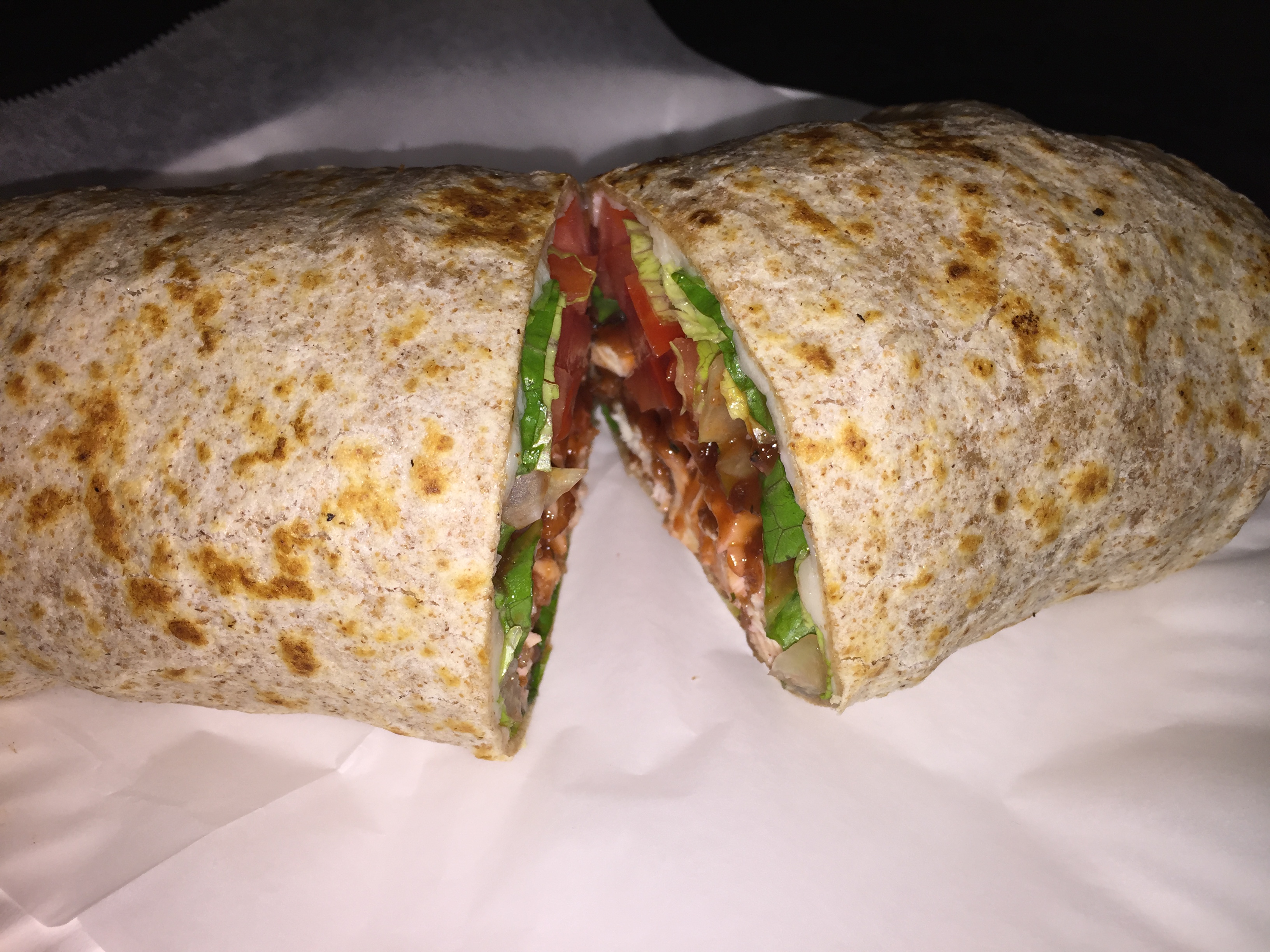 Order BBQ Chicken Wrap food online from Pizza Bella  store, Yonkers on bringmethat.com