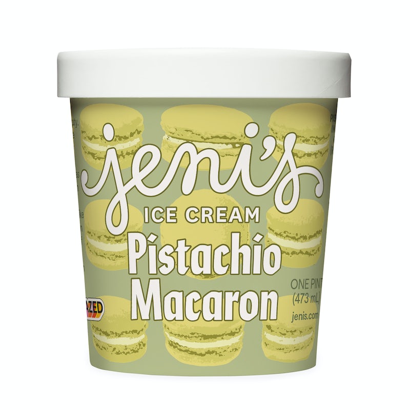 Order Pistachio Macaroon Pint food online from Jeni Splendid Ice Cream store, Washington on bringmethat.com