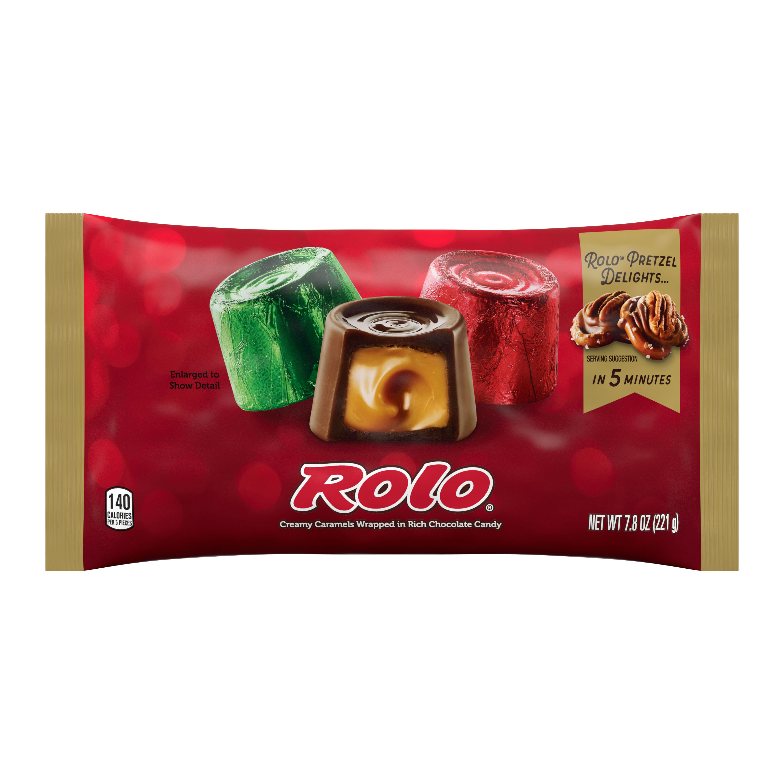 Order Rolo Holiday Creamy Caramels Wrapped in Rich Chocolate Candy - 7.8 oz food online from Bartell store, Edmonds on bringmethat.com