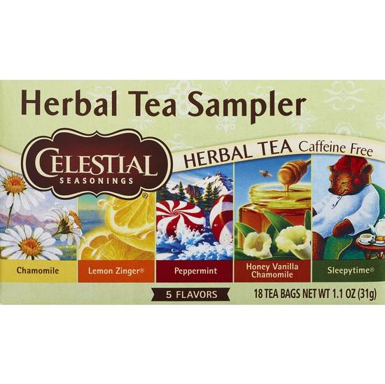 Order Celestial Seasonings Caffeine Free Herbal Tea Sampler Variety Pack, 18 CT food online from Cvs store, GREEN BAY on bringmethat.com