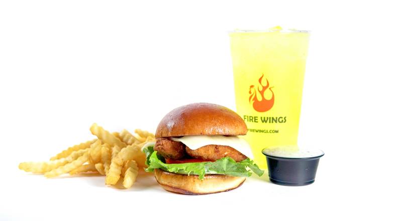 Order BEYOND CHICKEN SANDWICH, FRIES, 2 DIPS food online from Fire Wings store, Oakland on bringmethat.com
