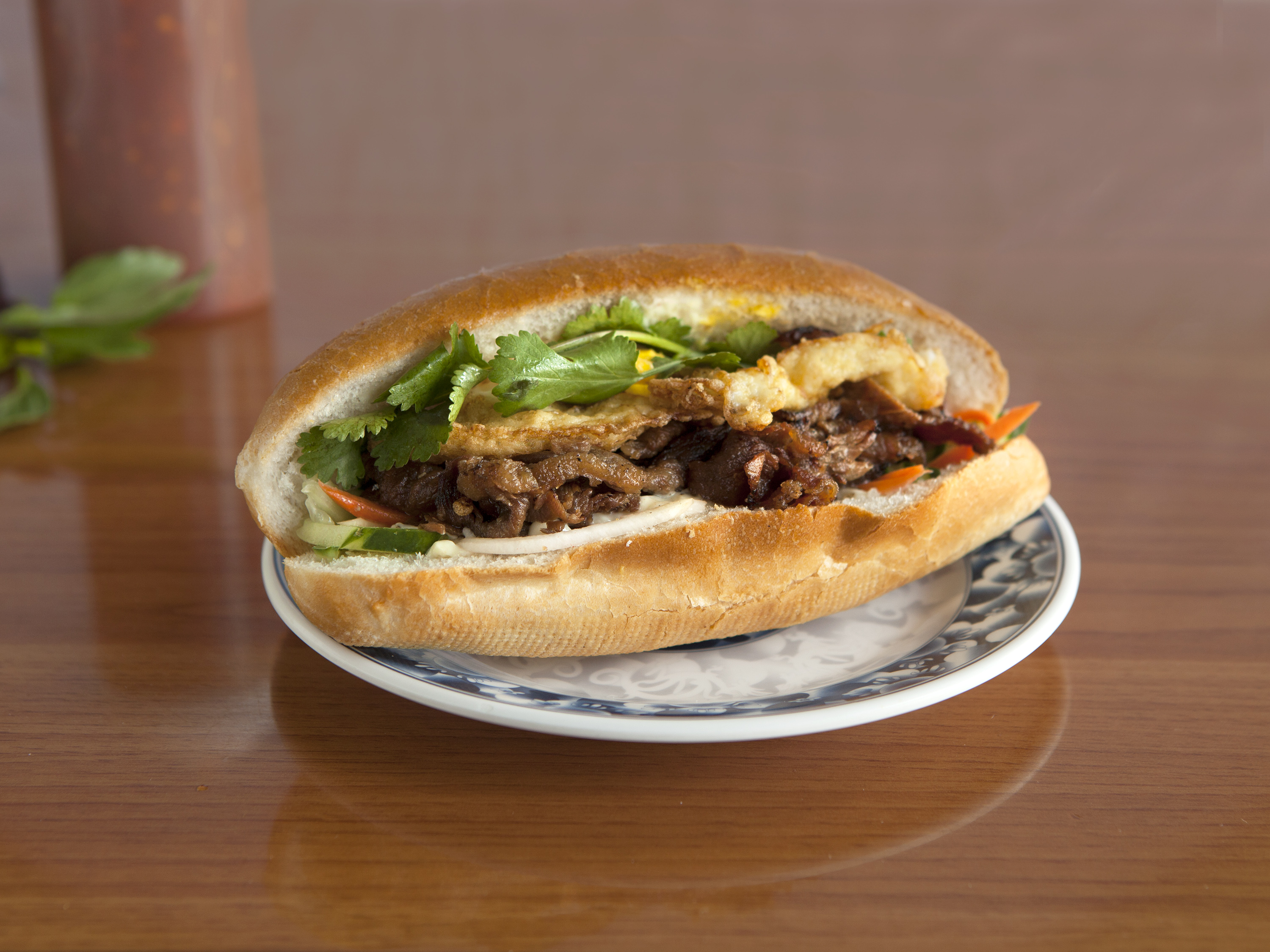 Order 75. Grilled Beef and Fried Egg Sandwich food online from Pho Kobe store, Torrance on bringmethat.com