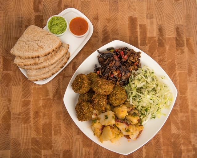 Order Falafel Platter with pita food online from The Green Chicpea store, Newark on bringmethat.com