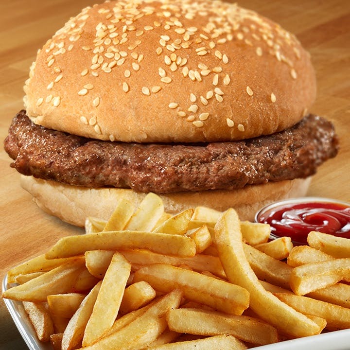 Order Hamburger with Fries - Hamburger with Fries food online from Papa Gino's store, Falmouth on bringmethat.com
