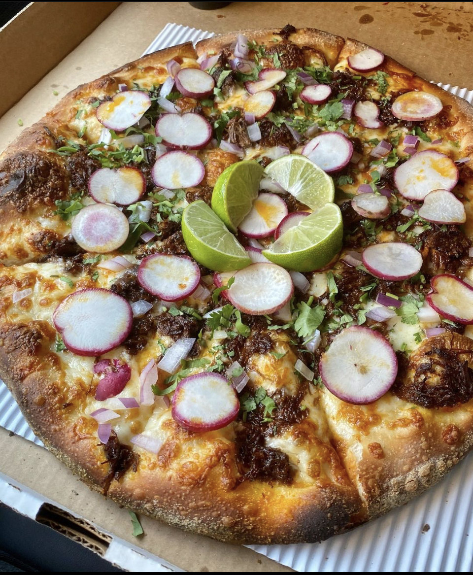 Order Birria Pizza food online from Rosario's store, Philadelphia on bringmethat.com