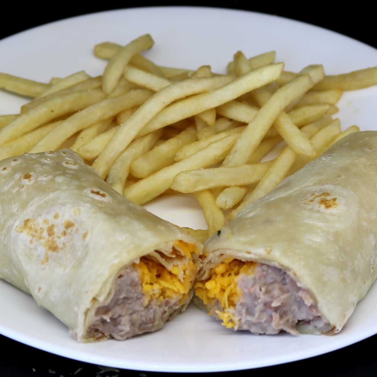 Order Beans and cheese burrito w/fries food online from Sc Ranch Market store, San Clemente on bringmethat.com