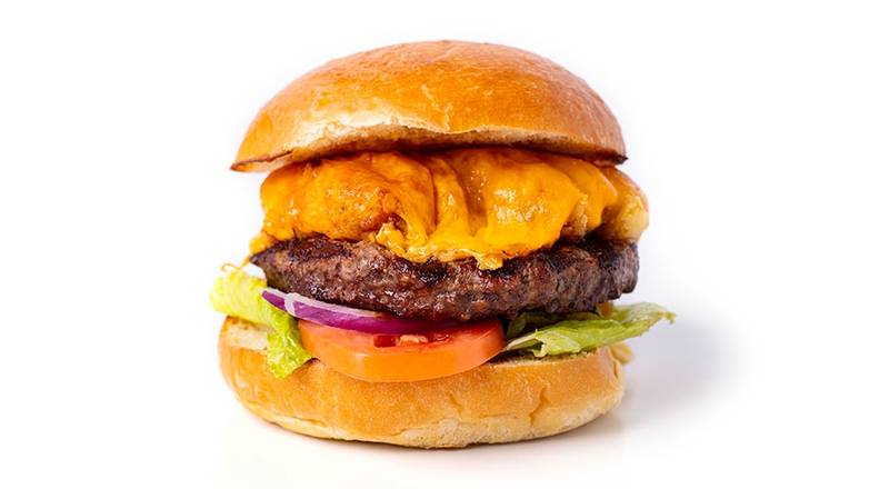 Order *Mac & Cheese Burger* food online from The Tap Room store, Bayshore on bringmethat.com