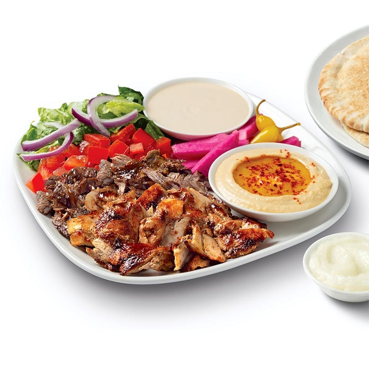 Order Tarna & Shawerma Combo Plate food online from Zankou Chicken store, Burbank on bringmethat.com