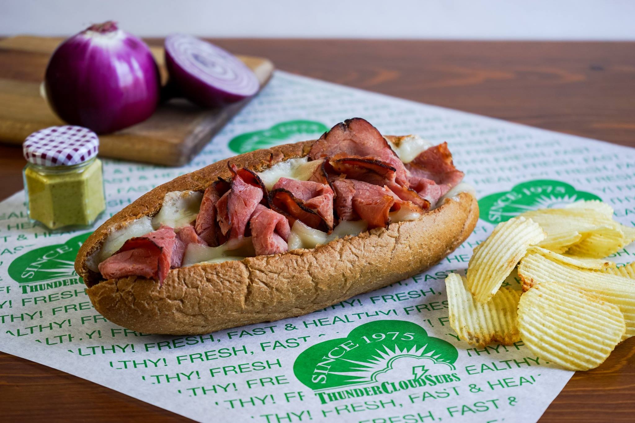 Order Hot Pastrami Classic Sub food online from Thunder Cloud Subs store, Austin on bringmethat.com