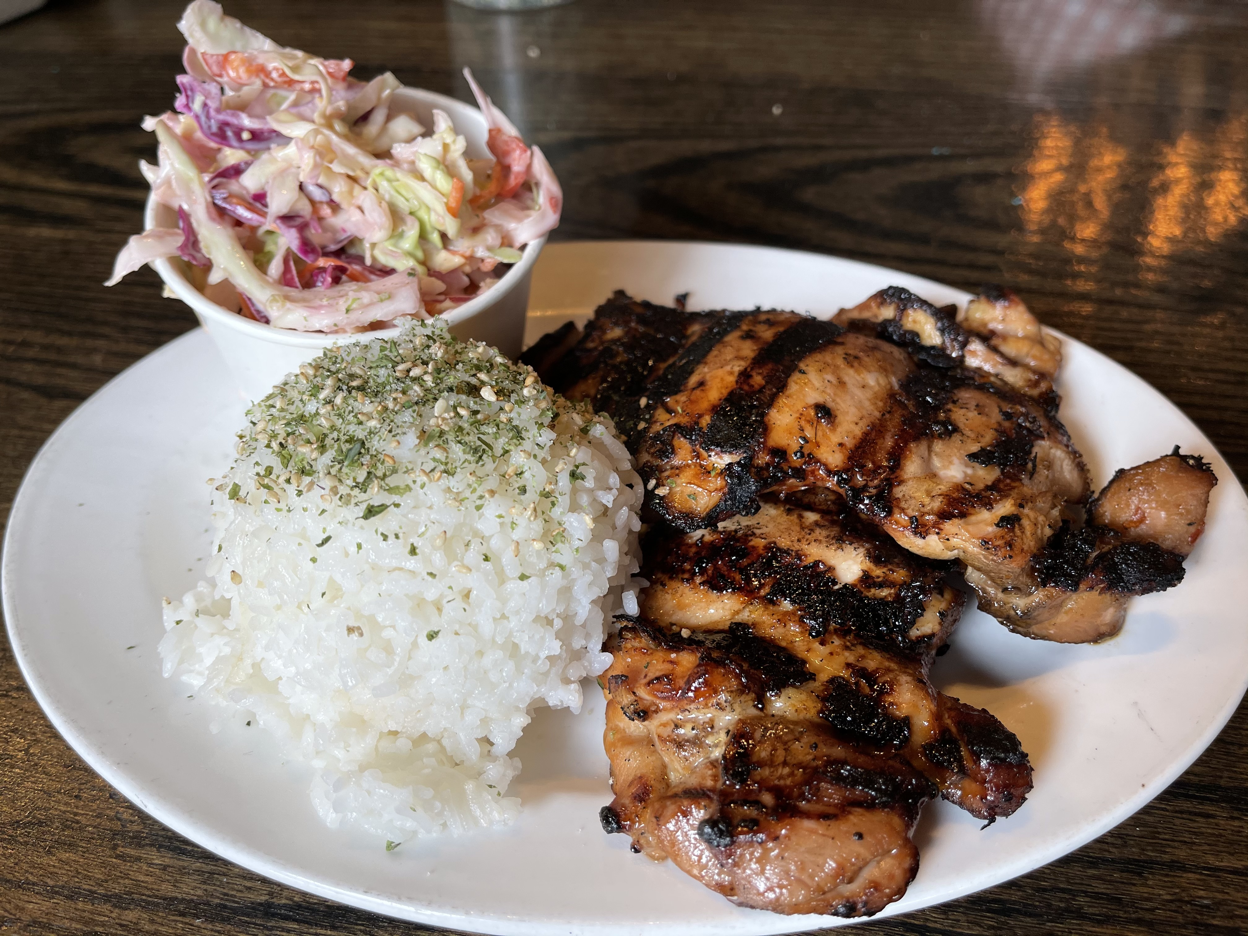 Order Hawaiian  Grilled Chicken Plate food online from Hardwood Bar & Smokery store, San Francisco on bringmethat.com