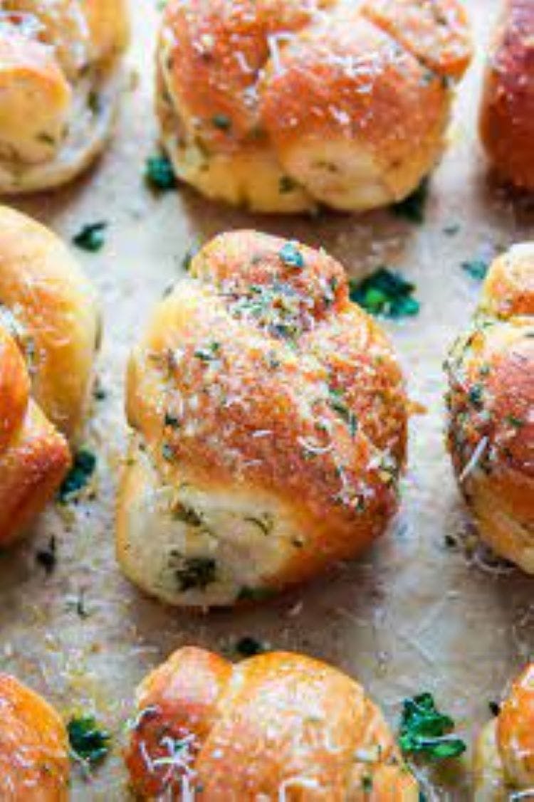 Order Garlic Knots - 5 Pieces food online from Bites Cafe store, Spring Valley on bringmethat.com
