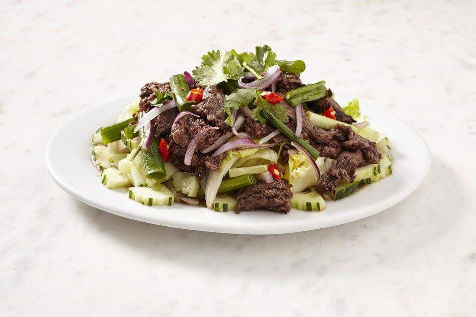 Order Yum Neau Salad food online from Opart Thai House Restaurant store, Chicago on bringmethat.com