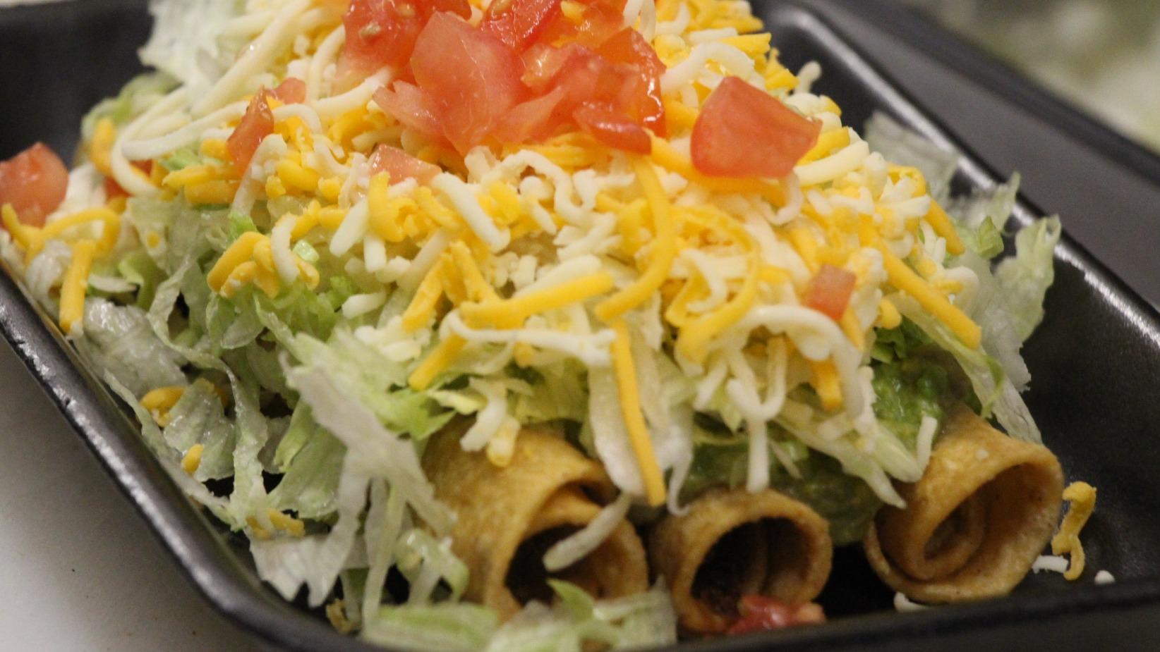 Order * Shredded Chicken Taco food online from Burros & Fries store, Chula Vista on bringmethat.com