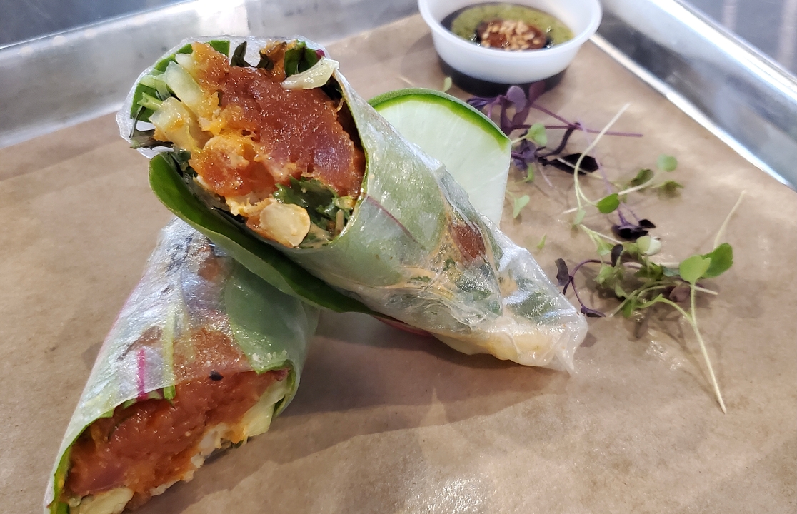 Order Spicy tuna & shrimp spring roll food online from Ebisu Ramen And Sushi store, Denver on bringmethat.com
