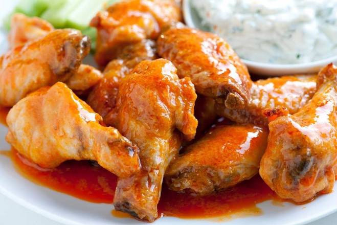 Order 20 PCS BUFFALO WINGS BBQ SAUCE food online from Crown Fried Chicken & Halal Foods store, Wilkes-Barre on bringmethat.com