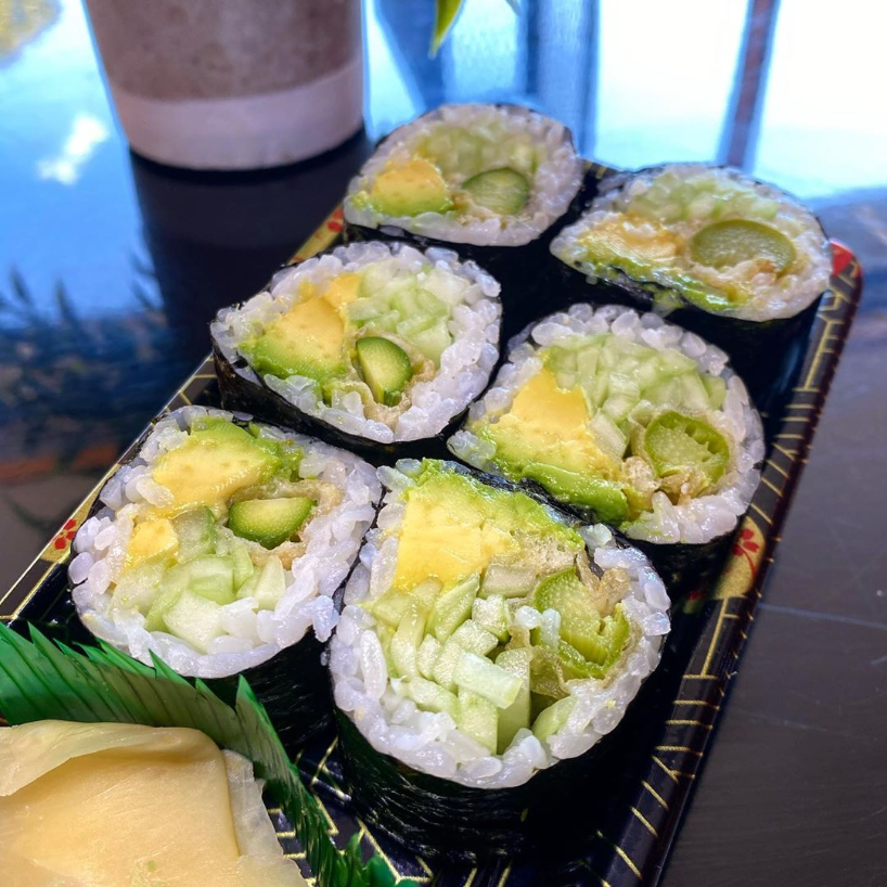 Order Avocado Asparagus Tempura Cucumber Roll food online from Sushi sushi store, New York on bringmethat.com
