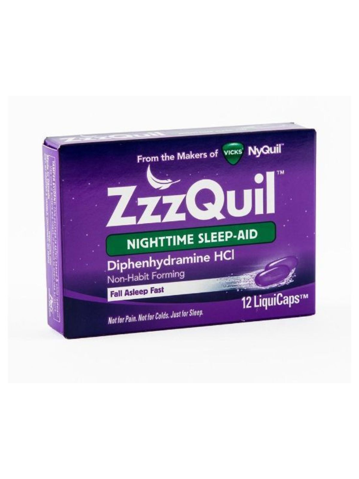 Order Vicks Zzzquil Night Time Sleep-Aid Liquicaps (12 count) food online from Light Speed Market store, Los Angeles on bringmethat.com