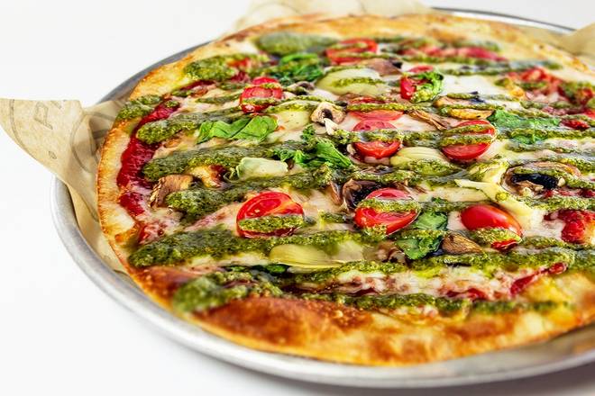 Order Veggie Pesto Pizza (Vegetarian Friendly) food online from Pieology store, Norco on bringmethat.com